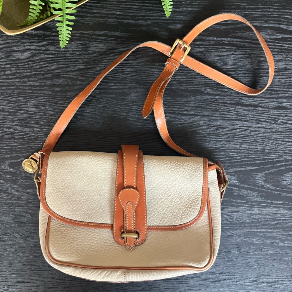 Dooney & Bourke Cream and Tan Crossbody Bag